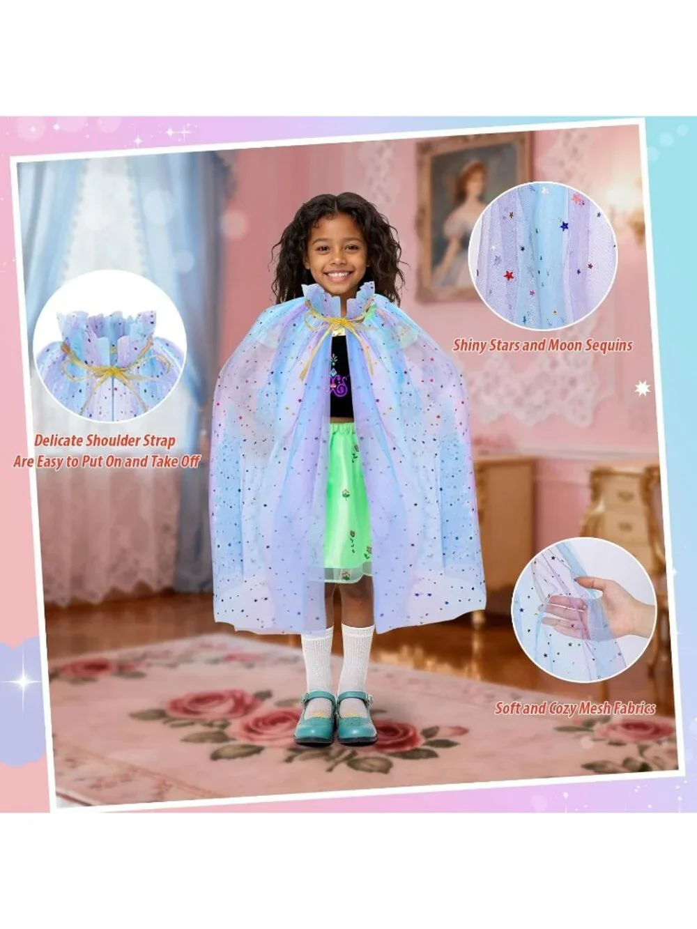 Princess Dress Up Trunk 16PCS Costume Set for Girls Birthday Gift - Purple